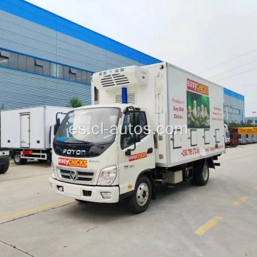 FOTON 4x2 Pequeño pollo de transporte de pollo para bebé con unidad de enfriamiento